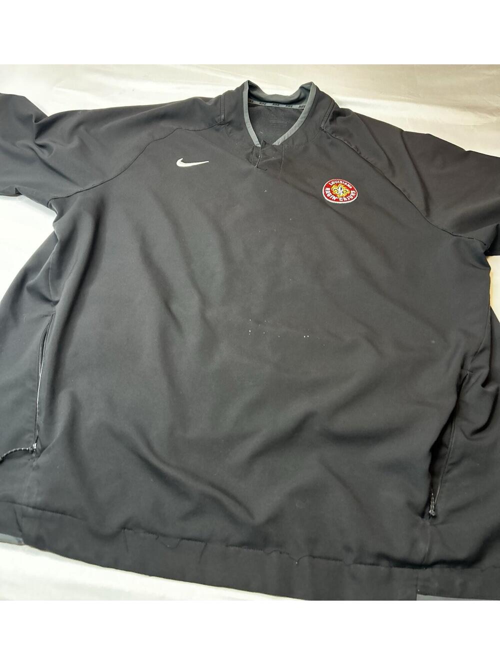 Nike Louisiana Ragin Cajuns Pullover Windbreaker Mens 2XL Black SS ULL